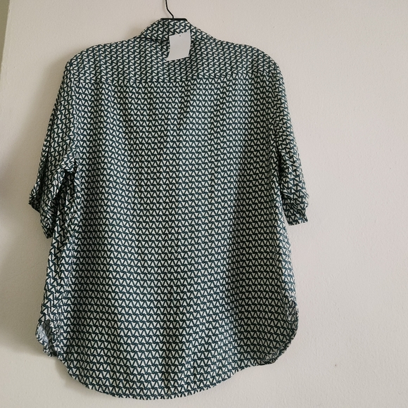 Set Oversized Resort Shirt & Pants Green Zigzag Dark Green Patterned… - Picture 14 of 16